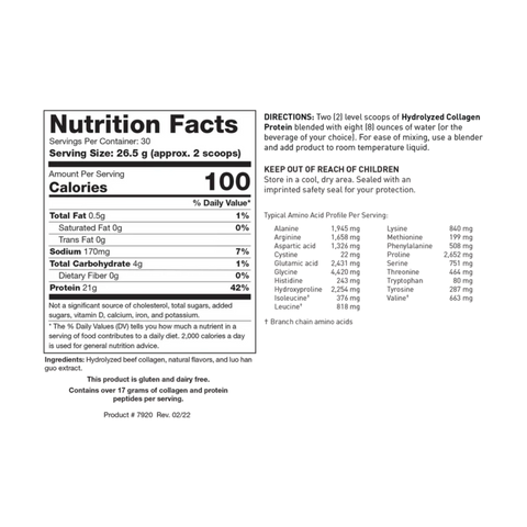 Hydrolyzed Collagen Protein Chocolate (795 g)