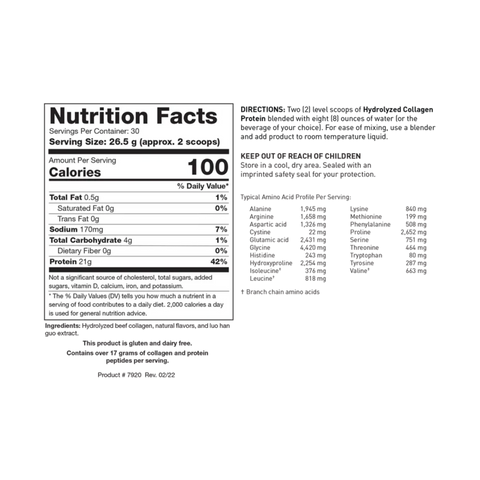 Hydrolyzed Collagen Protein Vainilla (795 g)