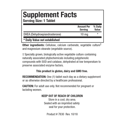 DHEA 10 mg (180 tabletas)