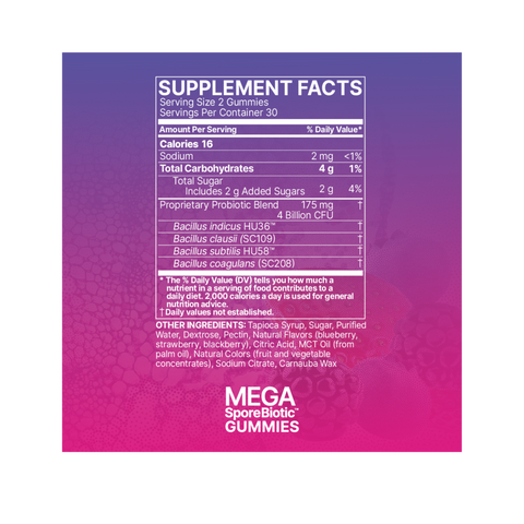 MegaSporeBiotic Gummies ADULTOS (60 ct)