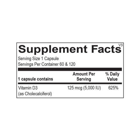 Vitamin D 5000 IU (120 caps)
